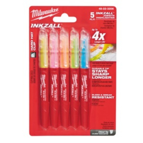 Zvýrazňovač INKZALL  sada žlutý,růžový,oranžový,zelený, modrý Milwaukee