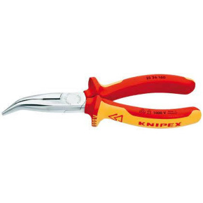 kleště Knipex s půlkulatými čelistmi a zahnutým ostřím