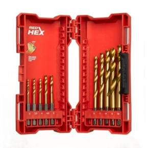 Sada vrtáků Shockwawe s uchycením 1/4Hex HSS Red Tin Milwaukee